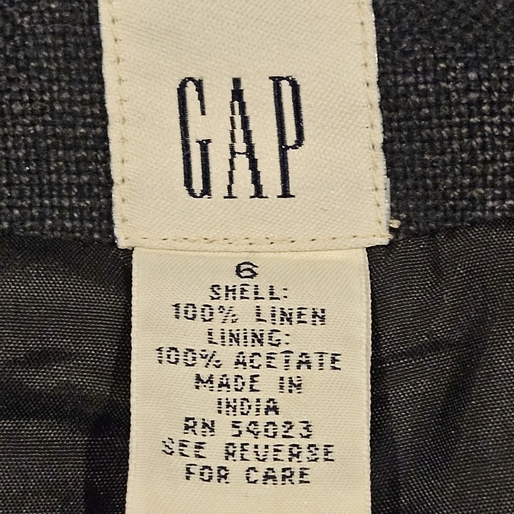 Gap SZ 6 100% Linen Black Career Sheath Dress With Matching Jacket Blazer - Picture 3 of 15